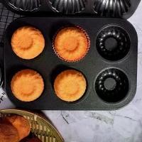 ราคา พิมพ์เทฟล่อน พิมพ์เค้ก ถาดอบขนมลายเกลียว 6 หลุม สีดำ Non-stick (1732036980440925767)