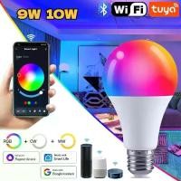 ราคา หลอดไฟสี 16 สี LED หลอดไฟ E27 wifi 220V 9W/10W หลอดไฟอัจฉริยะ เพิ่มสีสัน รีโมท ตกตแต่ง ถ่ายรูป (1731397810074518664)