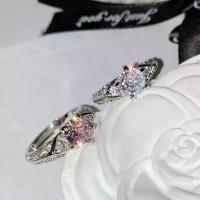 ราคา แหวนแต่งงาน พลอยเทียมสีชมพู 1.0Ct เสน่ห์ชุบทอง คุณภาพสูง ฝังไมโครแหวนเพชร (1730573373887384305)