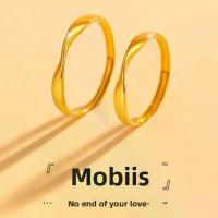 ราคา แหวนผู้ชายและผู้หญิง Mobius ชุบทองแท้ วงแข็ง แหวนแต่งงาน แหวนคู่ ของขวัญสำหรับแฟน (1732214750528047046)