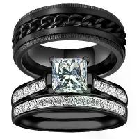 ราคา แหวนคู่ แฟชั่น พลอยสังเคราะห์ สแตนเลส แหวนแต่งงาน สำหรับผู้ชายและผู้หญิง (1732182070864741969)