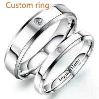 ราคา แหวนคริสตัล, แกะสลักชื่อคู่, สไตล์เรียบง่าย, วัสดุสแตนเลส, แหวนแต่งงาน, เครื่องประดับ (1732130147447507336)