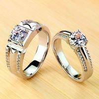 ราคา แหวนคู่ สไตล์เกาหลี เจาะสองแถว ฝังไมโคร แหวนแต่งงาน แหวนสี่กรงเล็บเพชร เครื่องประดับ (1730777359897823334)