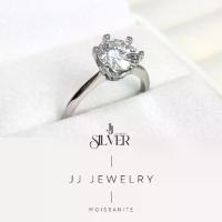 ราคา แหวนเพชรโมอีส Moissanite แหวนแต่งงาน แหวนเพชรชูเม็ดเดี่ยว 2 กะรัต เงินแท้ (1731985534303175968)