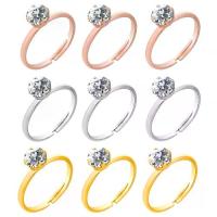 ราคา แหวนแต่งงาน, การออกแบบแหวนคู่เจ้าสาว, พลอยเทียม, สำหรับผู้หญิงและผู้ชาย, แฟชั่น, หัวใจเปิดปรับได้, แหวนเพชรเคลือบสีทอง 4 แฉก (1732475615912363451)