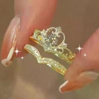 ราคา ชุดแหวนเจ้าหญิงมงกุฎ ดีไซน์หรูหรา แหวนแต่งงาน แหวนเปิด แหวนคู่ couple ring (1731719135873042777)
