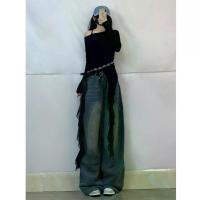 ราคา เสื้อยืดเปิดไหล่ ริบบิ้น แขนยาว สำหรับผู้หญิง สีดำ เสื้อปาดไหล่ เหมาะสำหรับแจ๊สแดนซ์ ขายดี (1732607417778735027)
