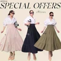 ราคา กระโปรงทรงบาน สวยน่ารัก ช่วงเอวแต่งสม็อคยืดแถบใหญ่ แต่งต่อผ้า4สเต็ปบานทรงAย้วย แมชกับอะไรก็เก๋ เนื้อผ้าดีใส่สบาย ได้ใส่บ่อยแน่นอน!! 3สี : ดำ ครีม เขียว (1730145947610614122)