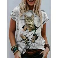 ราคา เสื้อยืดแขนสั้นผ้าไหมนมผู้หญิงพิมพ์ดิจิตอล 3 มิติ, ชุดแมวใหม่ปี 2025, เสื้อยืดผู้หญิง, [COD], [โปรดไปที่ร้านค้าของเราเพื่อรับคูปองก่อนซื้อ] เสื้อ น่ารัก สไตล์ เชิ๊ต ฉลุ ลูก ไม้ เ (1732681050572948900)