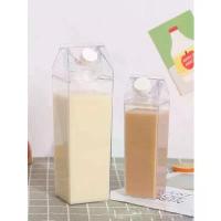 ราคา ขวดน้ำกล่องนม, พลาสติกใส, แบบพกพา, กล่องใส, ความจุ 500/1000ml, เหมาะสำหรับน้ำผลไม้, ชา, ขวดนม, ถ้วยดื่ม (1732752849811244963)
