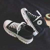 ราคา รองเท้าทำงานผู้ชาย ทรงสูง สไตล์เกาหลี อเนกประสงค์ ลำลอง เหมาะสำหรับฤดูใบไม้ร่วง รองเท้าบูทหุ้มข้อ ผ้าใบ สีดำ ท็อปสูง 2024 มาใหม่ (1731034263400319828)