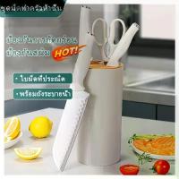 ราคา [จัดส่งทันที] ชุดมีดทำครัว 5 ชิ้น ทำจากสแตนเลส มีดผลไม้ กรรไกร ชุดมีด พร้อมกล่องเสียบมีดสีขาว คม สวย หรูหรา (1732224990826825048)
