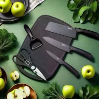 ราคา มีดสแตนเลสสำหรับทำครัว กล่องสี 7 ชิ้น มีดทำครัว กรรไกร เขียง ชุดที่ใส่มีดทำครัว (1732118491265074867)