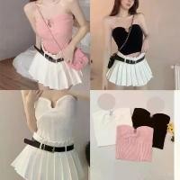 ราคา COD เสื้อเกาะอก ไหมพรม แหวกหน้าเซ็กซี่ (1732248299780802115)