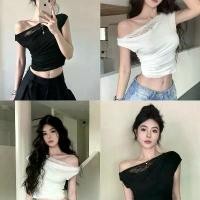 ราคา เสื้อครอปไหล่เดียว สำหรับผู้หญิง ใส่หน้าร้อน มาใหม่ ลูกไม้เย็บปะติดปะต่อกัน ดีไซน์สองชิ้นปลอม เสื้อ สียีนส์ อก 50 ชุด คนอ้วน ใส่ น่ารัก ผ้าฝ้าย ผ้าแพร สไบลาย ดอก สงกรานต์ ถัก ไหม (1731401854958732862)