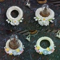 ราคา 【Pre-order ~7 วัน】 พวงมาลัยคล้องพระหน้ารถ พวงมาลัยครอบฐานพระ | ไหมพรม handmade (1732402674121672138)