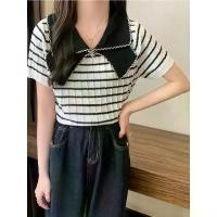 ราคา เสื้อถักนิตติ้ง สไตล์ใหม่ฤดูร้อน คอปกโบว์ฝรั่งเศส วัสดุไหมน้ำแข็ง บางและสง่างาม แขนสั้น สำหรับผู้หญิง ทรงสลิมฟิต เสื้อ แขน ยาว ไหมพรม เอวลอย (1731864589418662123)