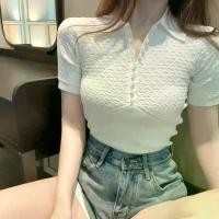 ราคา เสื้อเชิ้ตสีขาว สไตล์เกาหลีฤดูร้อน หวานและสง่างาม คอปกโปโล ขนาดเล็ก ถักโครเชต์ พร้อมหัวเข็มขัดมุก แฟชั่นสตรี เสื้อ ถัก ไหมพรม รุ่น ใหม่ เข้า แล้ว ค่ะ (1731320008995472429)