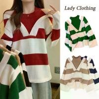 ราคา Army#เสื้อไหมพรมถักลายริ้ว ทรงหลวม แขนยาวเปิดไหล่สไตล์เกาหลีเกาใจ รุ่น1138 Clothing Lady Women ผู้หญิง เสื้อ ไหมพรม ไหล่ (1731446701733350325)