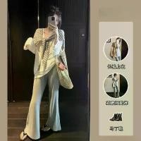 ราคา ชุดน้องสาวผู้ใหญ่ สไตล์เกาหลี สำหรับผู้หญิง ทรงหลวม สีขาว ครบชุด OOTD มาใหม่ ผ้าคลุมไหล่ลายทาง กางเกงขาบาน อินเทรนด์ ปี 2025 ชุด เซต ไหมพรม คน อ้วน ไซส์ ใหญ่ (1731666706013783650)