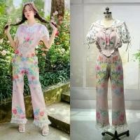 ราคา จั๊มสูทขายาว เอี๊ยม+เสื้อคอปก งานปัก สวยมากๆ งานป้าย thanyacha ที่นิยมมากที่สุด (1732127994294929077)