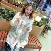 ราคา เสื้อเชิ้ตผู้หญิง งานปัก งานจริงสวยมาก ตรงปก เสื้อเชิ้ตทปักลายสไตล์เกาหลี (1731776562819598593)