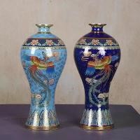 ราคา แจกันเซรามิก Cloisonné, Jingdezhen, เคลือบ, สไตล์จีน, ชุบทอง, เลียนแบบยุค Qianlong, แจกันดอกพลัม, ของสะสม, เครื่องประดับ (1732652562612716551)