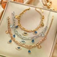 ราคา สร้อยข้อมือตาชั่วร้าย ทำจากสแตนเลส ไม่ซีดจาง แพ้ง่าย หรูหรา และราคาไม่แพง ประดับเพชร คุณภาพสูง เหมาะสำหรับสวมใส่ทุกวัน สร้อยข้อมือวันครบรอบสำหรับผู้หญิง เหรียญ หลวง พ่อ คูณ สปริง พุก พระเลี่ยม กรอบ (1