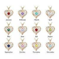 ราคา สร้อยคอพลอยประจำวันเกิด สำหรับผู้หญิง สีโรสโกลด์ จี้สร้อยคอหัวใจพร้อมพลอยประจำวันเกิด หินสีขาว เหรียญ ตา ขุน โหร พ่อ ให้ รวย (1731783795496879356)