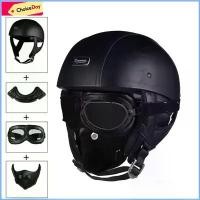 ราคา หมวกกันน็อคครึ่งหน้า สไตล์เยอรมัน ย้อนยุค สำหรับมอเตอร์ไซค์และสกู๊ตเตอร์ หมวกหัวกะโหลก ทำจากหนัง เหมาะสำหรับหมวกกันน็อคมอเตอร์ไซค์ วินเทจ และชอปเปอร์ สไตล์เรือนกระจก (1731597341378382222)