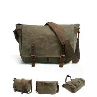 ราคา กระเป๋าสะพายข้างผู้ชาย แฟชั่นใหม่ กระเป๋าสะพายข้าง วินเทจ ชาย สบาย ๆ กระเป๋าสะพายข้าง ลำลอง สำหรับเด็กผู้ชาย วัสดุผ้าใบขี้ผึ้งหนา [COD] (1732754702251492772)