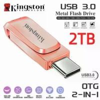 ราคา Kingston Pendrive 2TB/1TB Type C OTG 2in 1 Usb3.0แฟลชไดรฟ์ DataTraveler ความเร็วสูง Thumb Drive penyimpanan data komputer (1732139848948877630)