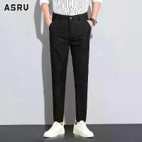 ราคา กางเกงธุรกิจสำหรับผู้ชาย ASRV สไตล์ลำลองทรงตรง ความยาวข้อเท้า ต่อต้านริ้วรอย ไม่รีด ทรงสลิมฟิต กางเกงสูทขาสั้น ซักมือได้ เอว L-32 กางเกงยีนส์ทรงสกินนี่ เดนิม ทรงหลวม กางเกงยีนส์เกาหลี (173143824911915