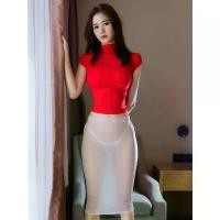 ราคา กระโปรงครึ่งตัว บางเฉียบ และยืดสุดๆ สไตล์บอดี้คอน ยางยืด กระโปรงสั้นผ้าโปร่งเซ็กซี่ ผิวมัน กระโปรงรัดรูป 1207 (1732164585913353755)