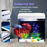 ราคา ตู้ปลา ตู้กระจก ตู้ปลา ระบบนิเวศ พร้อมไฟ LED และปั๊ม ออกแบบพอร์ตให้อาหารกรอง ของขวัญฟรี (1732756409894668213)