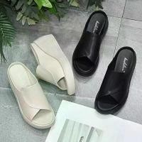 ราคา รองเท้าแตะหนัง พื้นหนา สำหรับผู้หญิง ฤดูร้อน มาใหม่ ทำจากหนังวัว ส้นสูง พื้นนุ่ม เพิ่มนิ้วเท้าเปิด มัฟฟิน ส้นสูง รองเท้า ฮิปโป ของ แท้ คละสี เฮลโลโปโล (1731525590118467333)