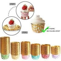 ราคา กระดาษถ้วยคัพเค้ก, สีทองและสีเงิน, ขอบอลูมิเนียมฟอยล์ด้านเดียว, ทนอุณหภูมิสูง, มัฟฟิน, ถ้วยม้วนถ้วยกระดาษ, 50 ชิ้น (1732243853029311923)