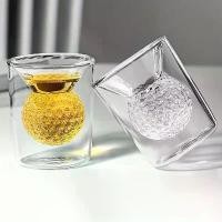 ราคา แก้วเหล้าโบโรซิลิเกตลายลูกกอล์ฟ หนา2ชั้นกันร้อน - สำหรับไวสกี้/เหล้าขาว/ค็อกเทล แก้วเป๊กเล็กสวยๆ (1731894946972730460)