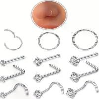 ราคา แหวนจมูก Segment, Hinged Clicker, ห่วงกระดูกอ่อนหมุนวน, กระดูกอ่อน Daith, สายหมอน Cuff, สีเงิน, สีทอง, สีดำ, รูปตัว L / ที่เปิดขวด / สตั๊ดจมูกตรง, เครื่องประดับเจาะร่างกายแท้, Hy (1731599324376368689)