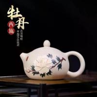 ราคา กาน้ำชาซีชา Yixing ของแท้ ส่วนหยกขาวอายุแร่ดั้งเดิม ทาสีด้วยดอกโบตั๋น กาน้ำชากาน้ำชาซีช Xishi ระดับไฮเอนด์ กาน้ำชาชงชา ของขวัญชุดน้ำชา เตาแก๊ส ต้ม เตาแก๊ส ต้ม ถัง พัก ชา 6 (1732415307782719378)