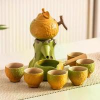 ราคา ชุดน้ำชา, สีส้มโชคลาภ, อัตโนมัติ, หม้อต้มชาในครัวเรือน, ถ้วยชาเซรามิก, การต้มชาขี้เกียจ, เครื่องมือที่มีประโยชน์, ชุดกล่องของขวัญ แก้ว กรอง เตาแก๊ส ต้ม กาแฟ เตาแก๊ส ต้ม กา (1732391778416625554)