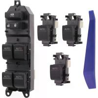 ราคา สวิตช์กระจกมองข้างคนขับและสวิตช์กระจกมองข้าง 3 ตัว, เข้ากันได้กับ Toyota Camry / XLE / Corolla / Highlander / PriusC / RAV4 / Yaris / Matrix, Scion xB OEM 84820-02190, ไฟ LED สีฟ้า 4 AUTO (17322346076