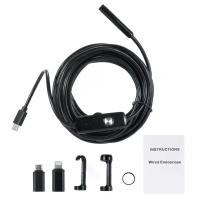 ราคา กล้อง Endoscope Borescope เลนส์คู่พร้อมแสงสำหรับ iOS Android 1920P IP68 กล้องตรวจสอบกันน้ำ 16.5FT กล้องงูกึ่งแข็ง 8+1 ไฟ LED ปรับได้ (1732714738197628560)