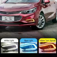ราคา ไฟวิ่งกลางวัน LED, 2 ชิ้น, สำหรับ Chevrolet Cruze 2016 2017 2018, รีเลย์ไฟเลี้ยว, ไฟ LED DRL, ฝาครอบไฟตัดหมอก (1732120976315878354)