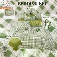 ราคา ชุดเครื่องนอน ผ้าปูที่นอน ปลอกหมอน ลายสก็อต สีเขียว นุ่ม เหมาะสำหรับเตียงเดี่ยว ควีนไซส์ 6 ฟุต/5 ฟุต/3 ฟุต 3/4 ชิ้น ไม่มีผ้านวม รวมชุดเครื่องนอน (1732081386442753900)
