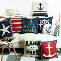 ราคา หมอนเปลือกหอยนาวิกโยธิน สีน้ำเงินเข้ม 45x45cm ปลอกหมอนอิงลายดาวทะเล เหมาะสำหรับโซฟา หน้าต่างเบย์ ของตกแต่งบ้าน ปลอกหมอน (1732796978284758554)