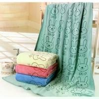 ราคา ผ้าเช็ดตัว ผ้าขนหนู ขนาด 70x140 cm. ผืนใหญ่ พิมพ์ลาย กระต่าย skip ผ้าเช็ดตัวนาโน รุ่นหนา เนียนนุ่ม (1729739893446380243)