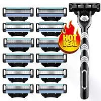 ราคา [พร้อมส่ง] Gillette Mach ผลิตในประเทศเยอรมนี 3 ใบมีดโกนหนวดเทอร์โบด้วยมือ มีดโกน 5 ใบคู่มือผู้ชายนำเข้ามีดโกน 3 ใบพร้อมใบมีด 12 ใบ (1731547827914048816)