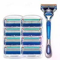 ราคา ใบมีดโกนหนวด 5 ชั้น สําหรับ Gillette Blades ProGlide G5 Fusion 5 Gillette Fusion 5 Proglide Proshield 5 ชั้นใบมีดโกนหนวดสําหรับผู้ชาย TRIMLINE มีดโกน มีดโกนหนวด แบบ 5 ใบมีด พร้ (1729707902073145764)