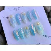 ราคา [ส่งฟรี] เล็บปลอม สีเจลแท้100% เล็บปลอมเจลแท้ เมอเมด ทะเล เล็บเจล เล็บปลอม เล็บปลอมสวยเล็บปลอมยาวแหลม (1732152179303417118)